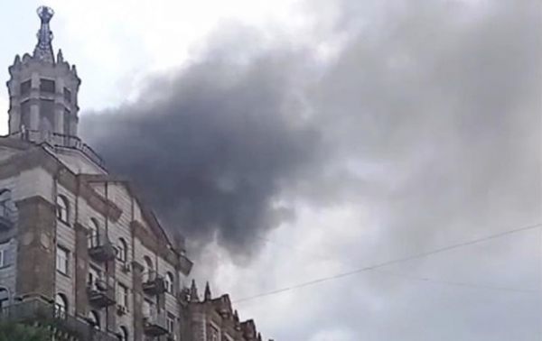 На Крещатике сильный пожар